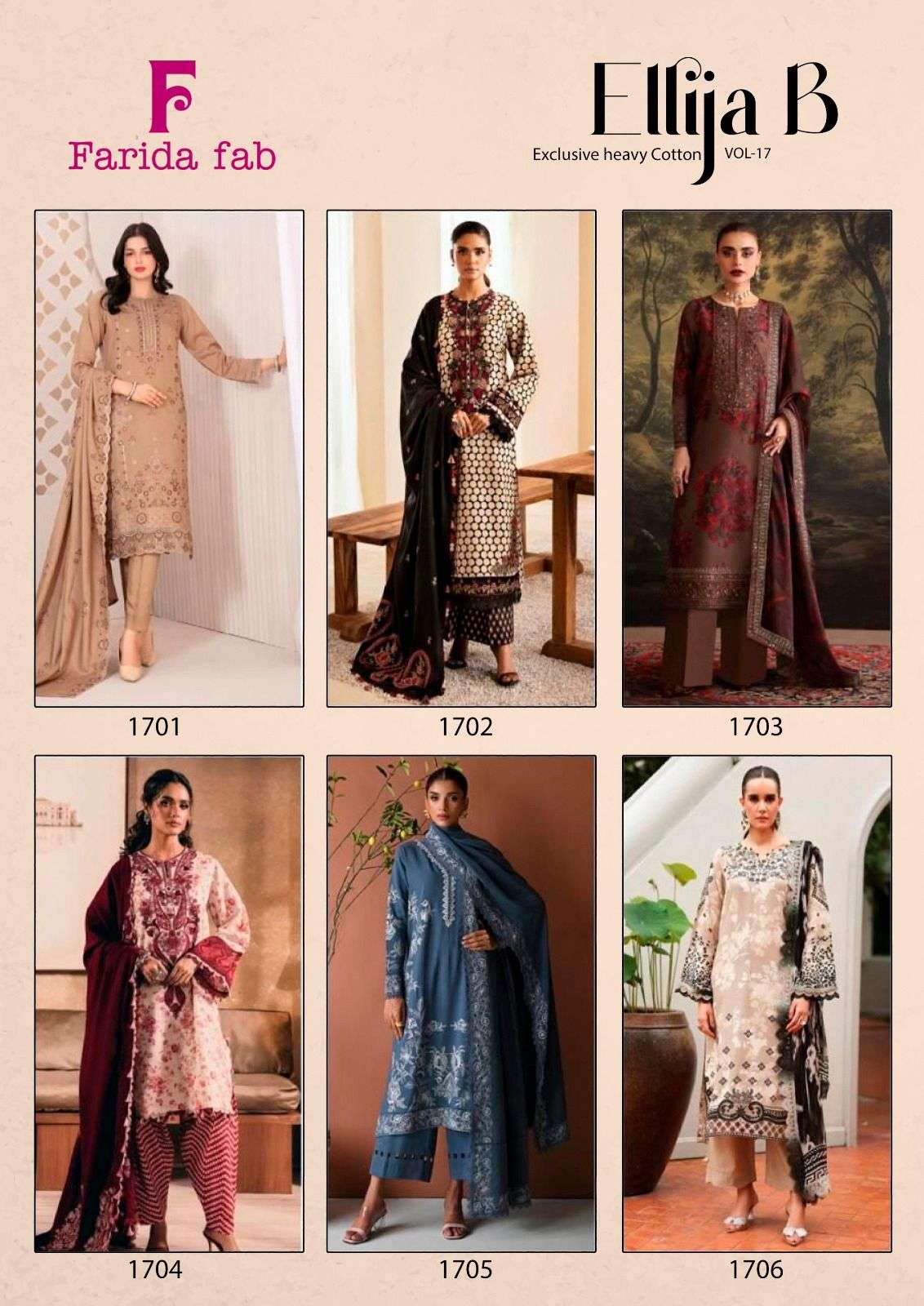 FARIDA FAB ELLIJA B VOL 17 COTTON DIGITAL PRINT SALWAR SUIT