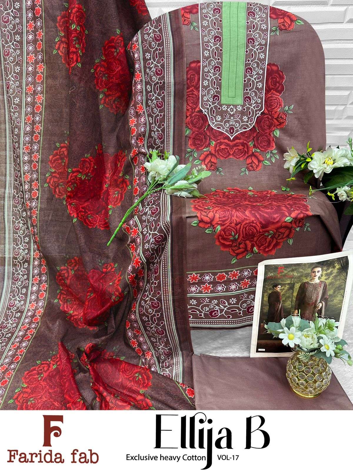 FARIDA FAB ELLIJA B VOL 17 COTTON DIGITAL PRINT SALWAR SUIT