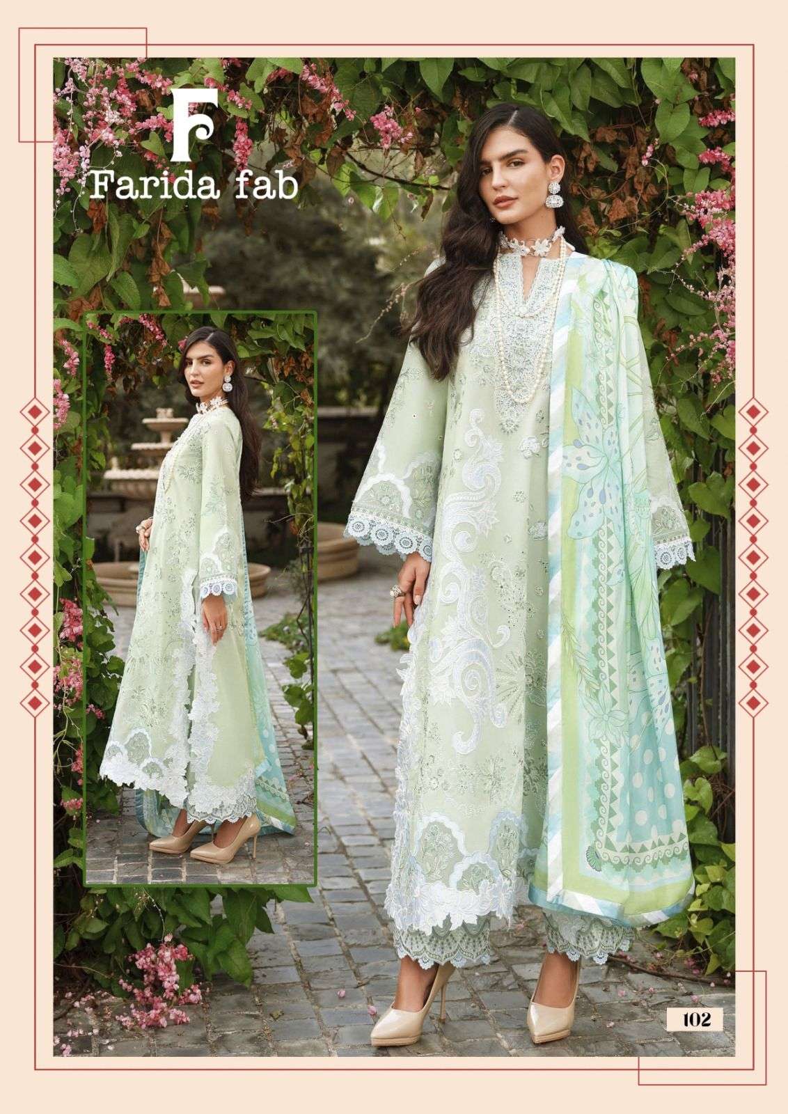 FARIDA FAB MUSHQ COTTON DIGITAL PRINTS UNSTITCH STITCH SALWAR KAMEEZ 