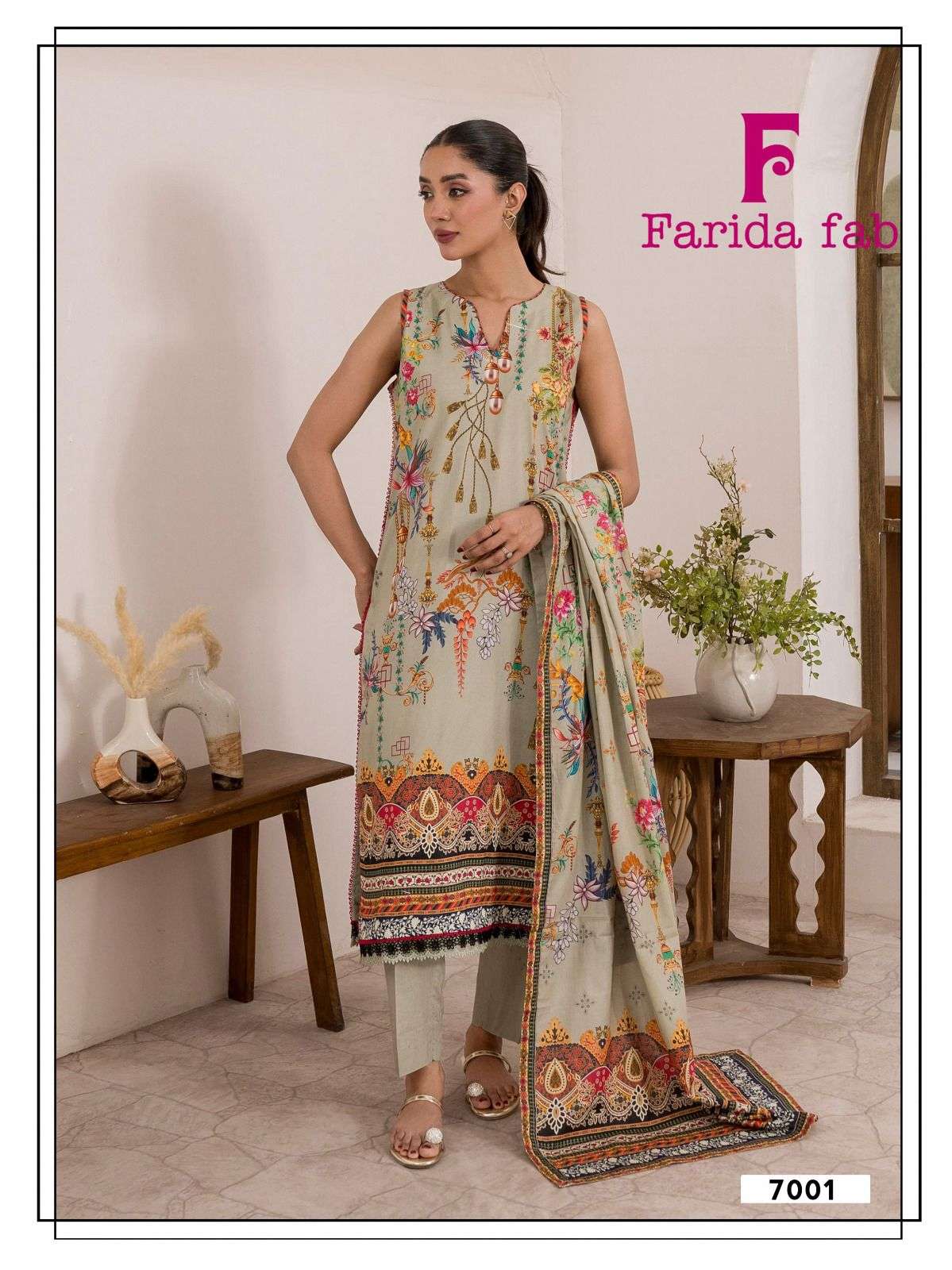 FARIDA FAB RAMSHA VOL 7 COTTON DIGITAL PRINTS SALWAR SUIT