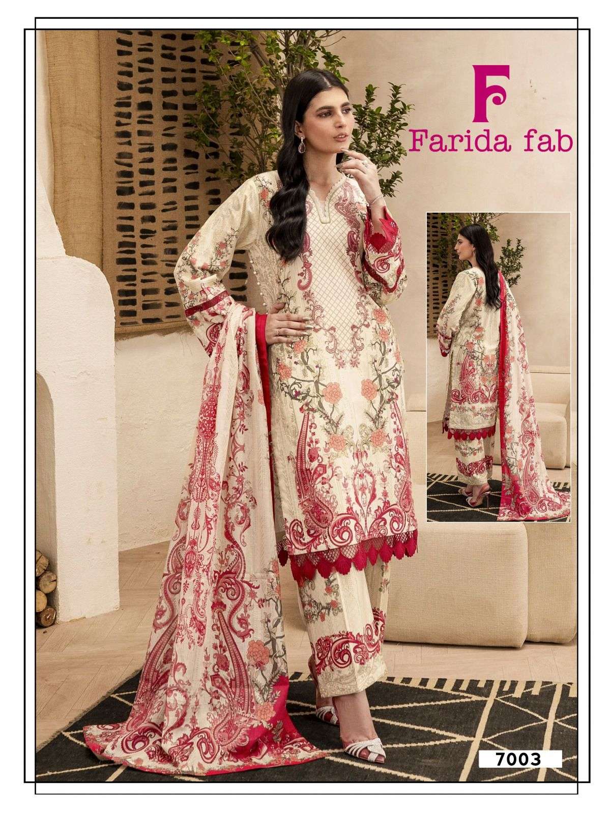 FARIDA FAB RAMSHA VOL 7 COTTON DIGITAL PRINTS SALWAR SUIT