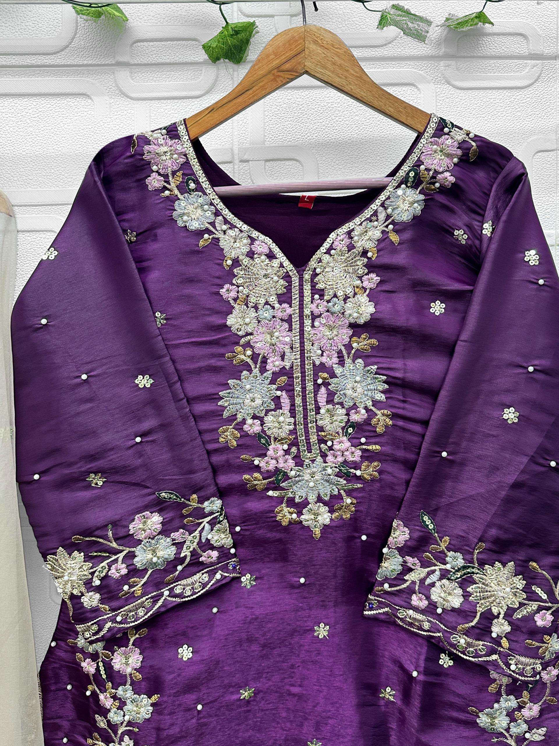 FLORENT D NO 1052 MNOP JIMMY SILK WITH BEAUTIFUL EMBROIDERY DESIGNER WORK SUIT