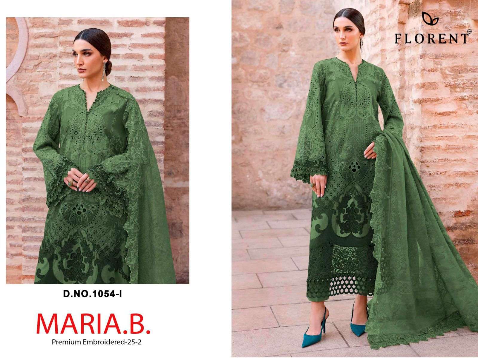 FLORENT D NO 1054 COTTON HEAVY EMBROIDERY DESIGNER WORK PAKISTANI SUIT