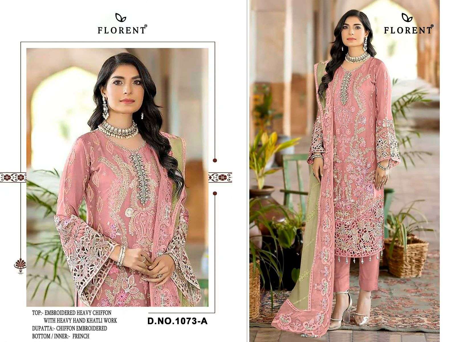 FLORENT D NO 1073 HEAVY EMBROIDERY DESIGNER WORK PAKISTANI SUIT