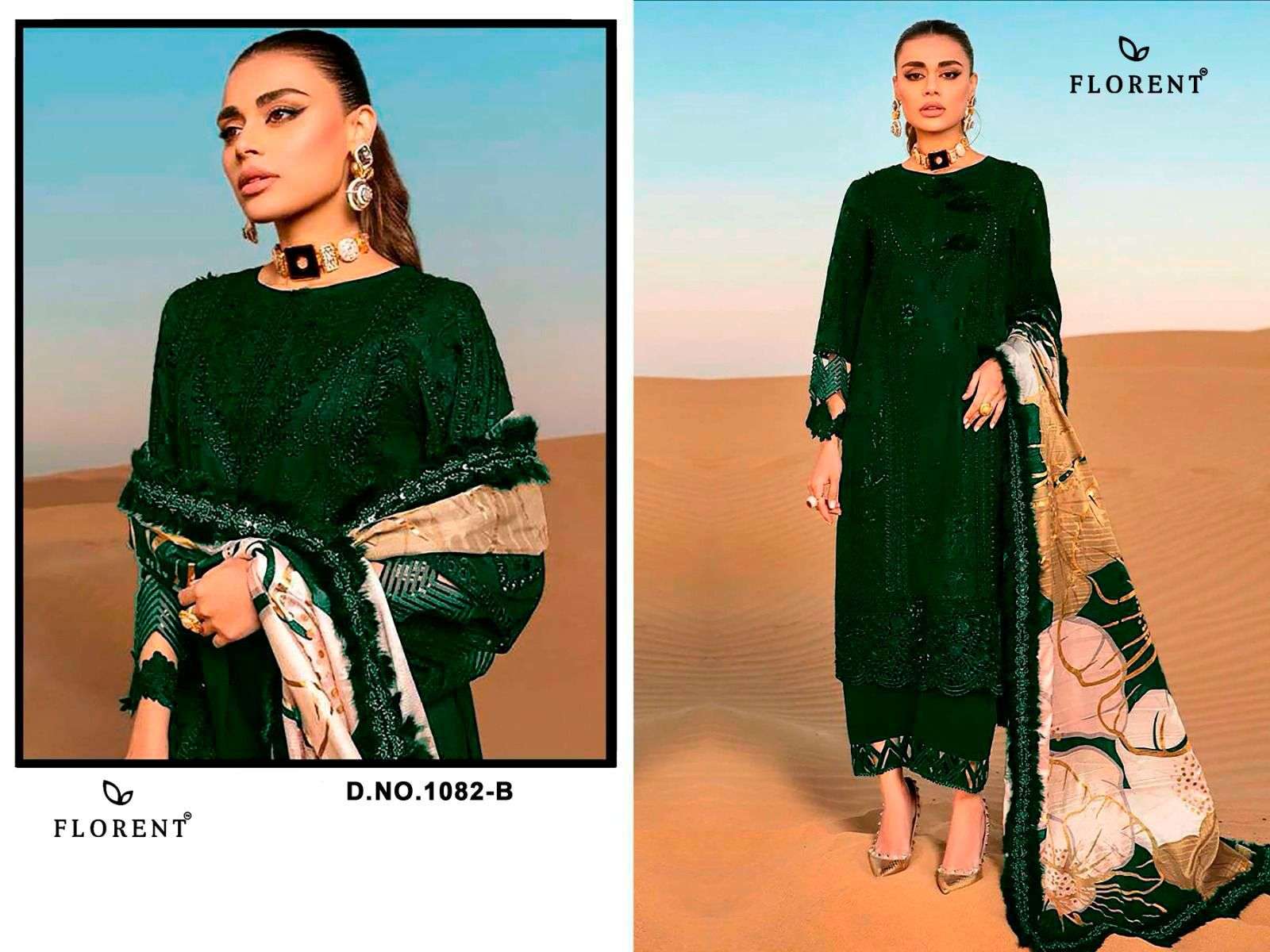 FLORENT D NO 1082 COTTON EMBROIDERED PAKISTANI SUIT