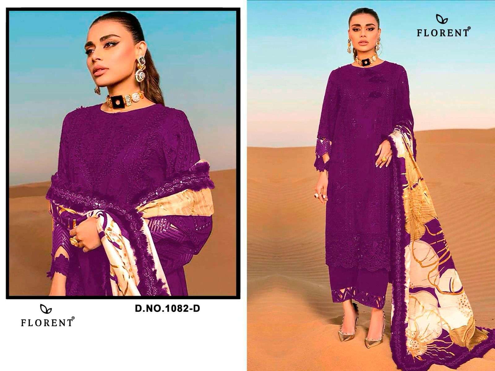 FLORENT D NO 1082 COTTON EMBROIDERED PAKISTANI SUIT