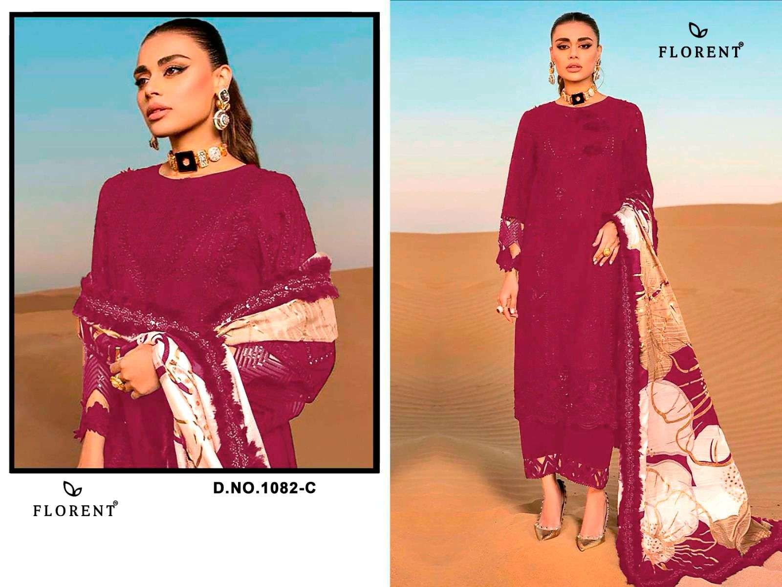 FLORENT D NO 1082 COTTON EMBROIDERED PAKISTANI SUIT