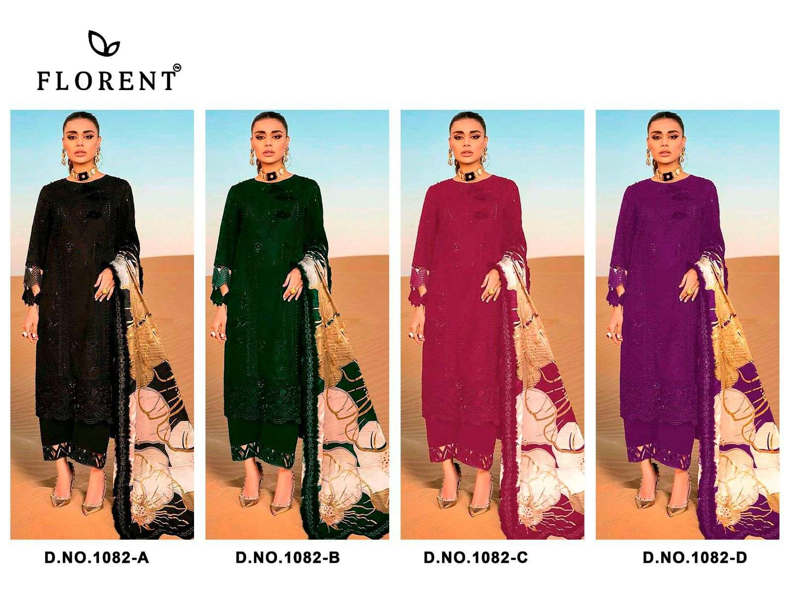 FLORENT D NO 1082 COTTON EMBROIDERED PAKISTANI SUIT