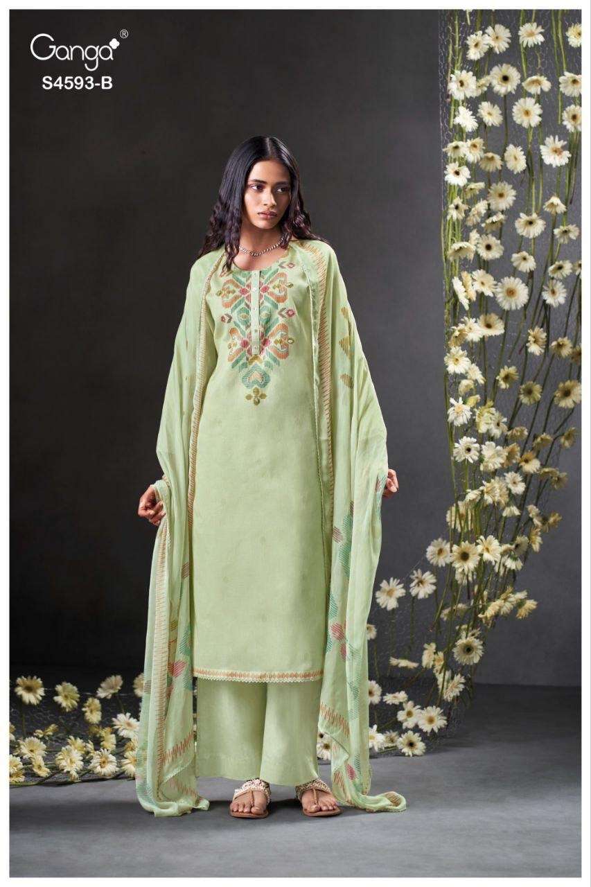 GANGA EVARA 4593 COTTON FANCY DESIGNER WORK LADIES SUIT