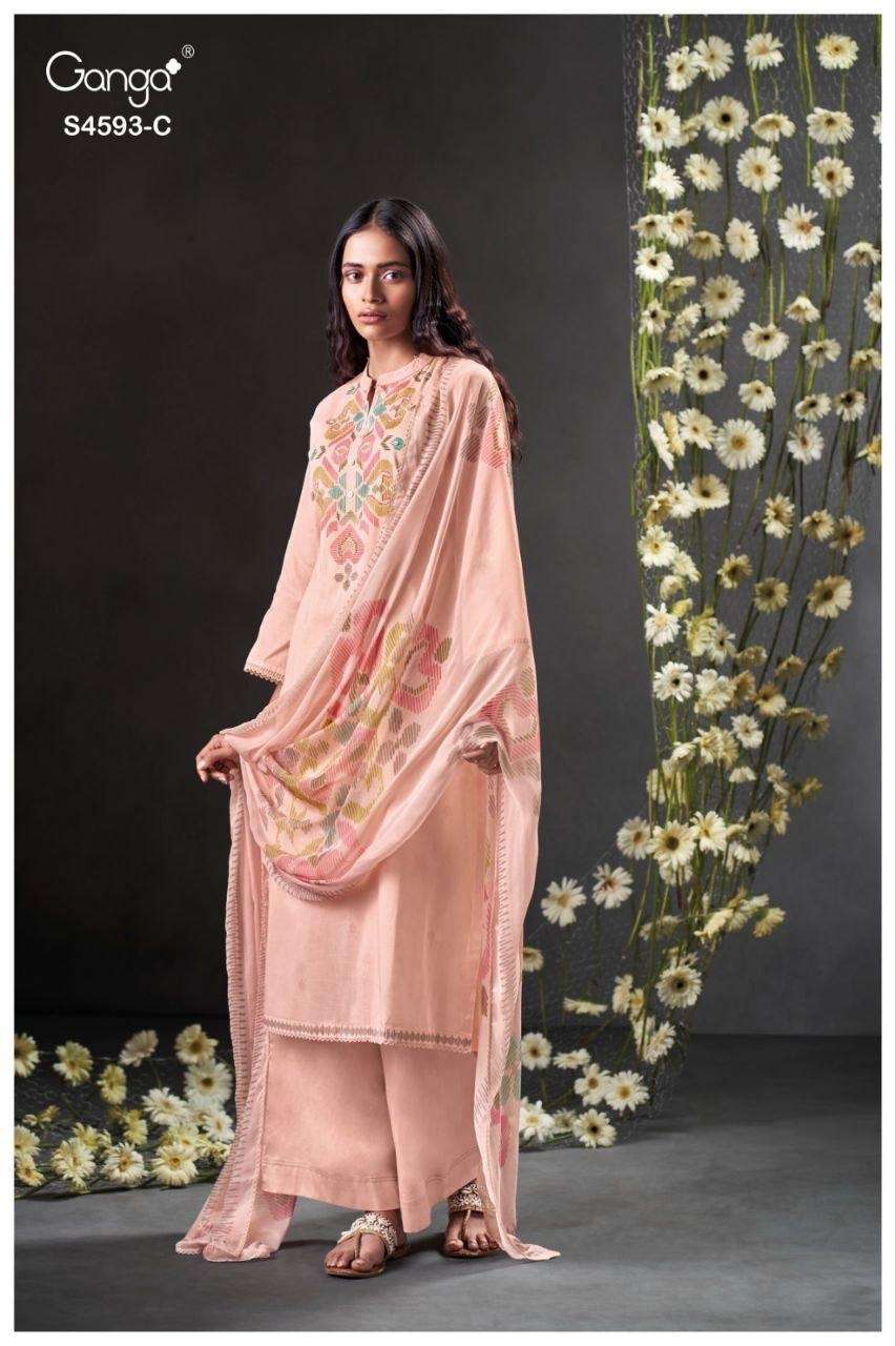GANGA EVARA 4593 COTTON FANCY DESIGNER WORK LADIES SUIT