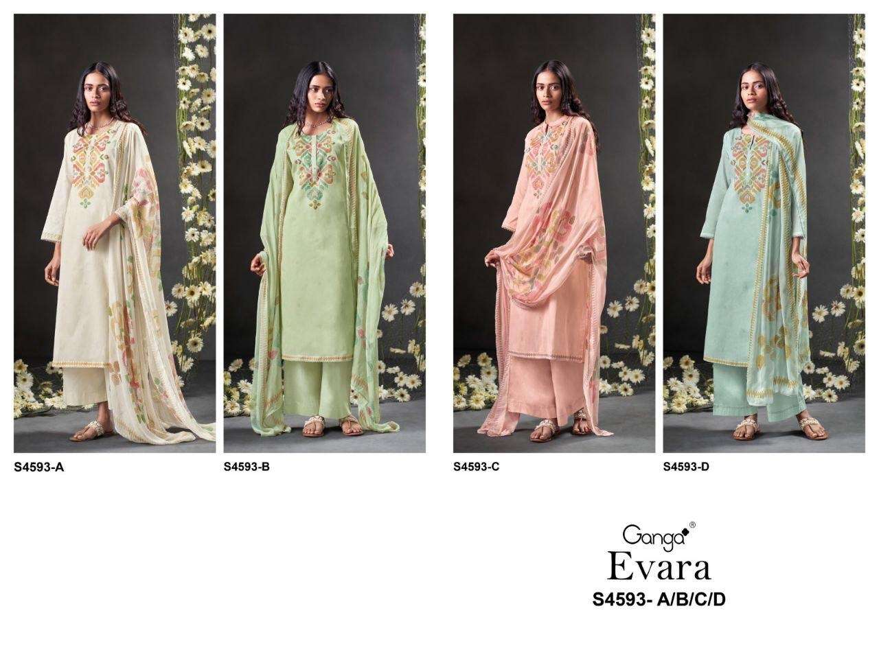 GANGA EVARA 4593 COTTON FANCY DESIGNER WORK LADIES SUIT