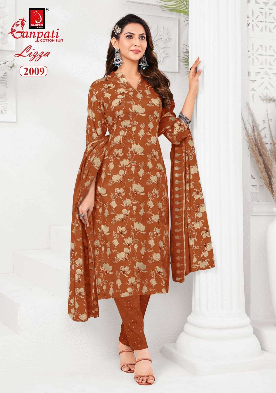GANPATI LIZZA VOL 2 COTTON PRINTED READY MADE SUIT