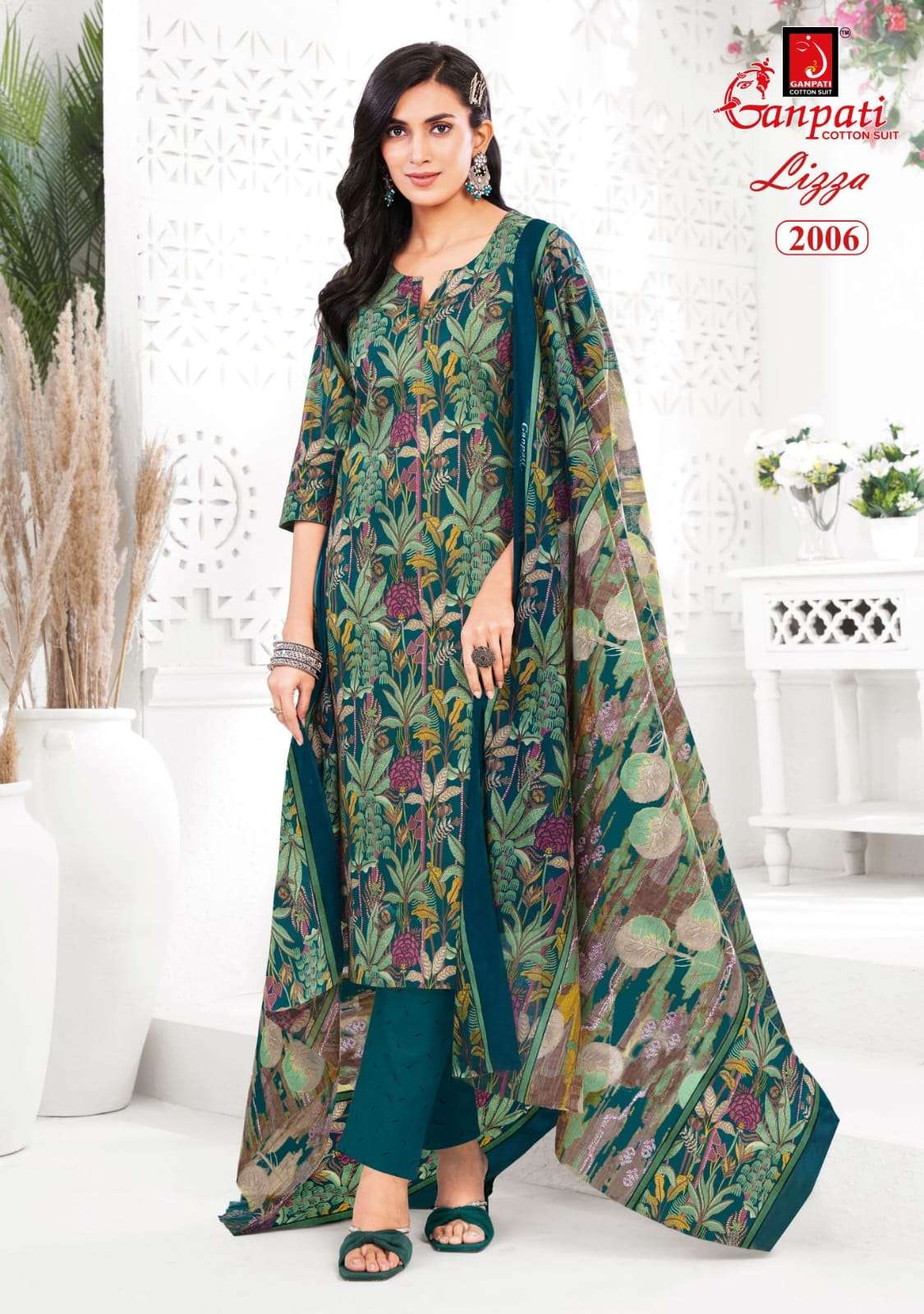GANPATI LIZZA VOL 2 COTTON PRINTED READY MADE SUIT