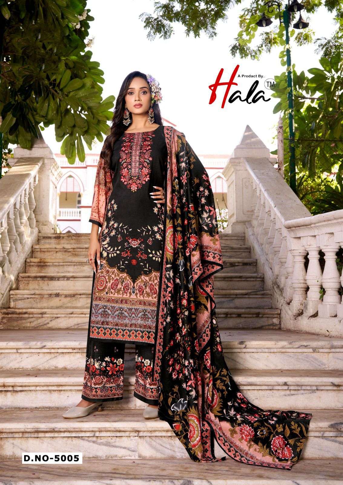 HALA AAYAT VOL 5 COTTON DIGITAL STYLE PRINT WITH FANCY WORK SUIT