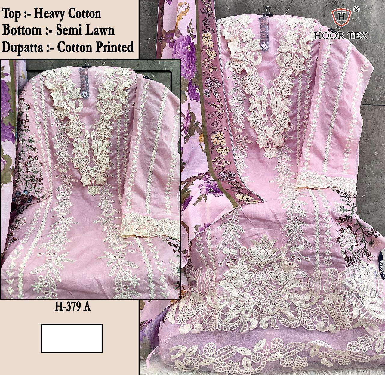 HOOR TEX H 379 COTTON PATCH EMBROIDERY WORK PAKISTANI SUIT