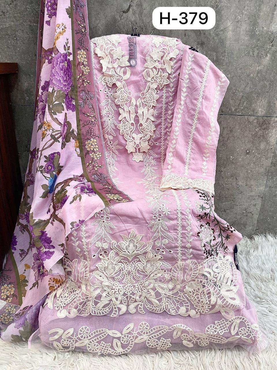 HOOR TEX H 379 COTTON PATCH EMBROIDERY WORK PAKISTANI SUIT