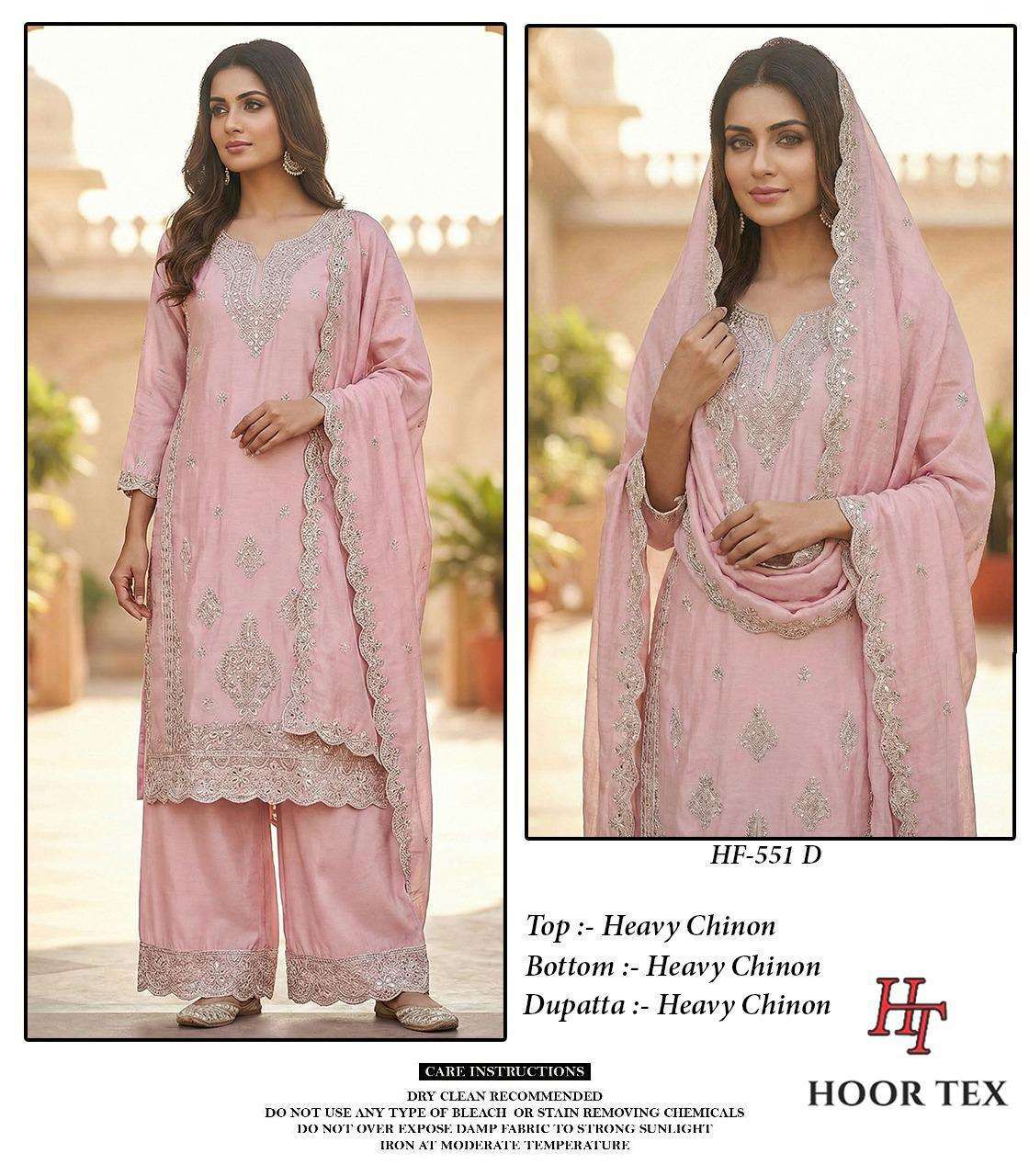 HOOR TEX HF 551 CHINON DESIGNER WORK PAKISTANI STYLE READY MADE SUIT