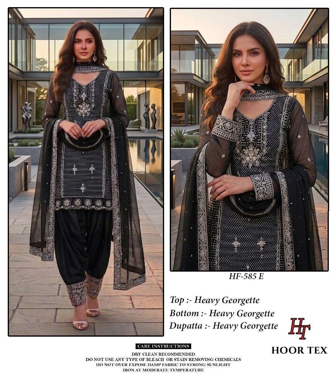 HOOR TEX  HF 585 EFGH GEORGETTE EMBROIDERY DESIGNER READY MADE SUIT