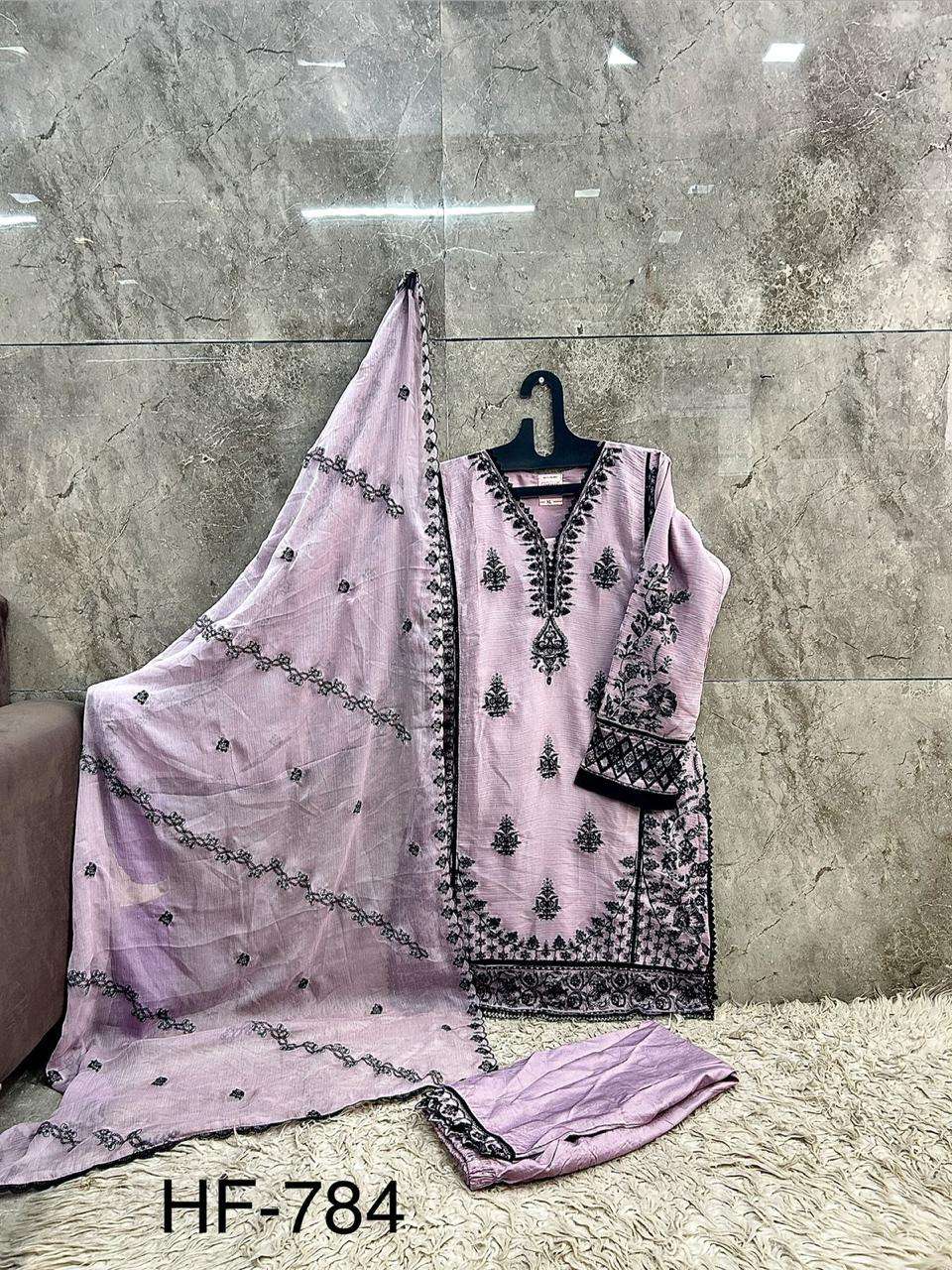 HOOR TEX HF 784 CHIFFON SEQUENCE DESIGNER WORK READY MADE PAKISTANI SUIT