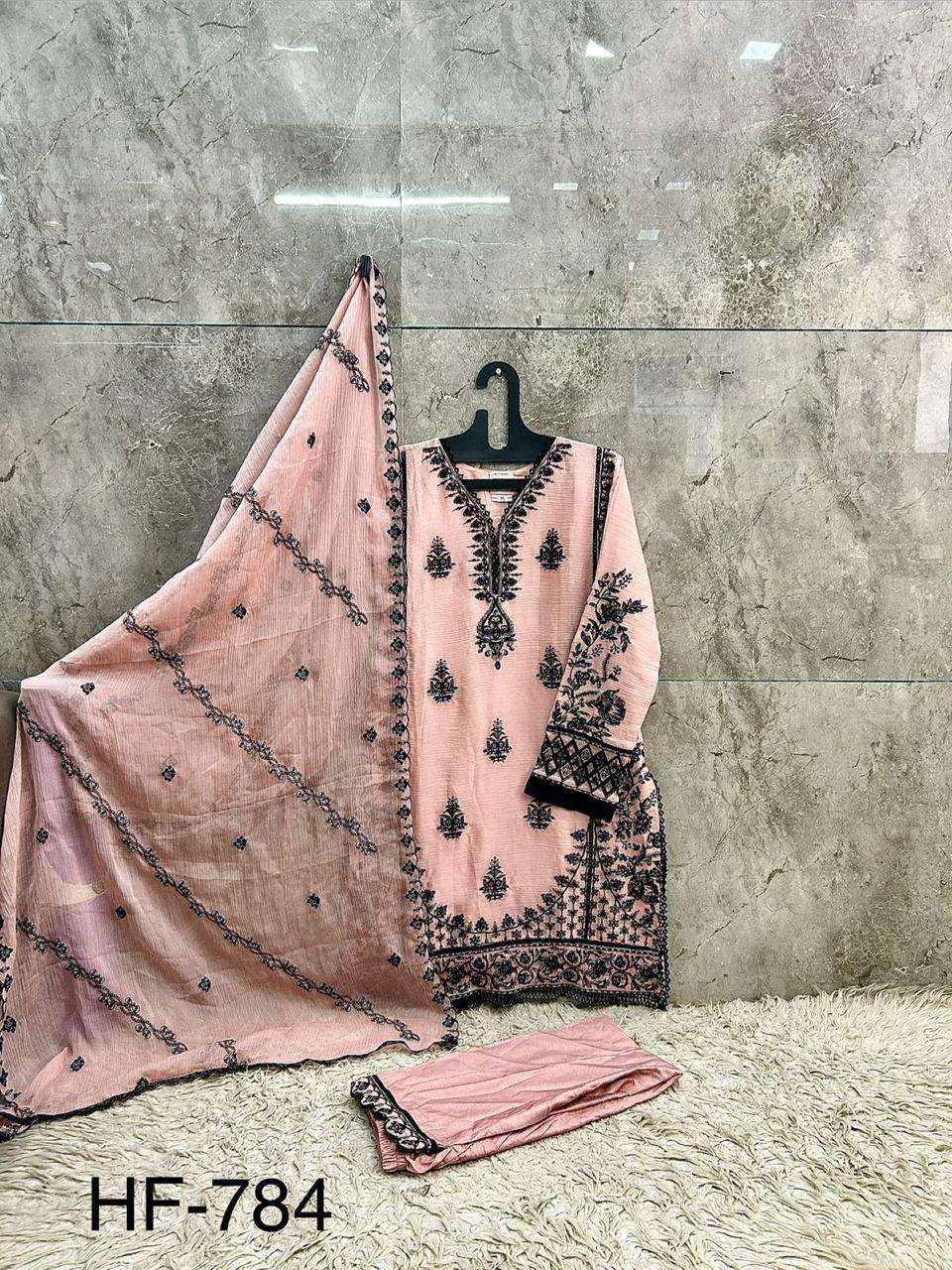 HOOR TEX HF 784 CHIFFON SEQUENCE DESIGNER WORK READY MADE PAKISTANI SUIT