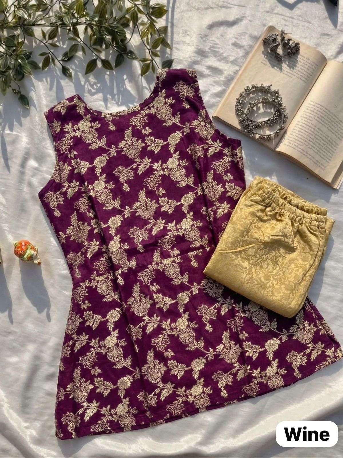 INLI BANARASIYA CORD SET LADIS TOP WITH BOTTOM BANARASI STYLE COLLECTION 