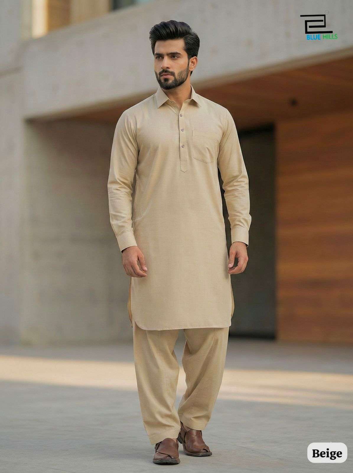 INLI PATHANI VOL 1 COTTON MENS WEAR KURTA WITH BOTTOM PAIR 