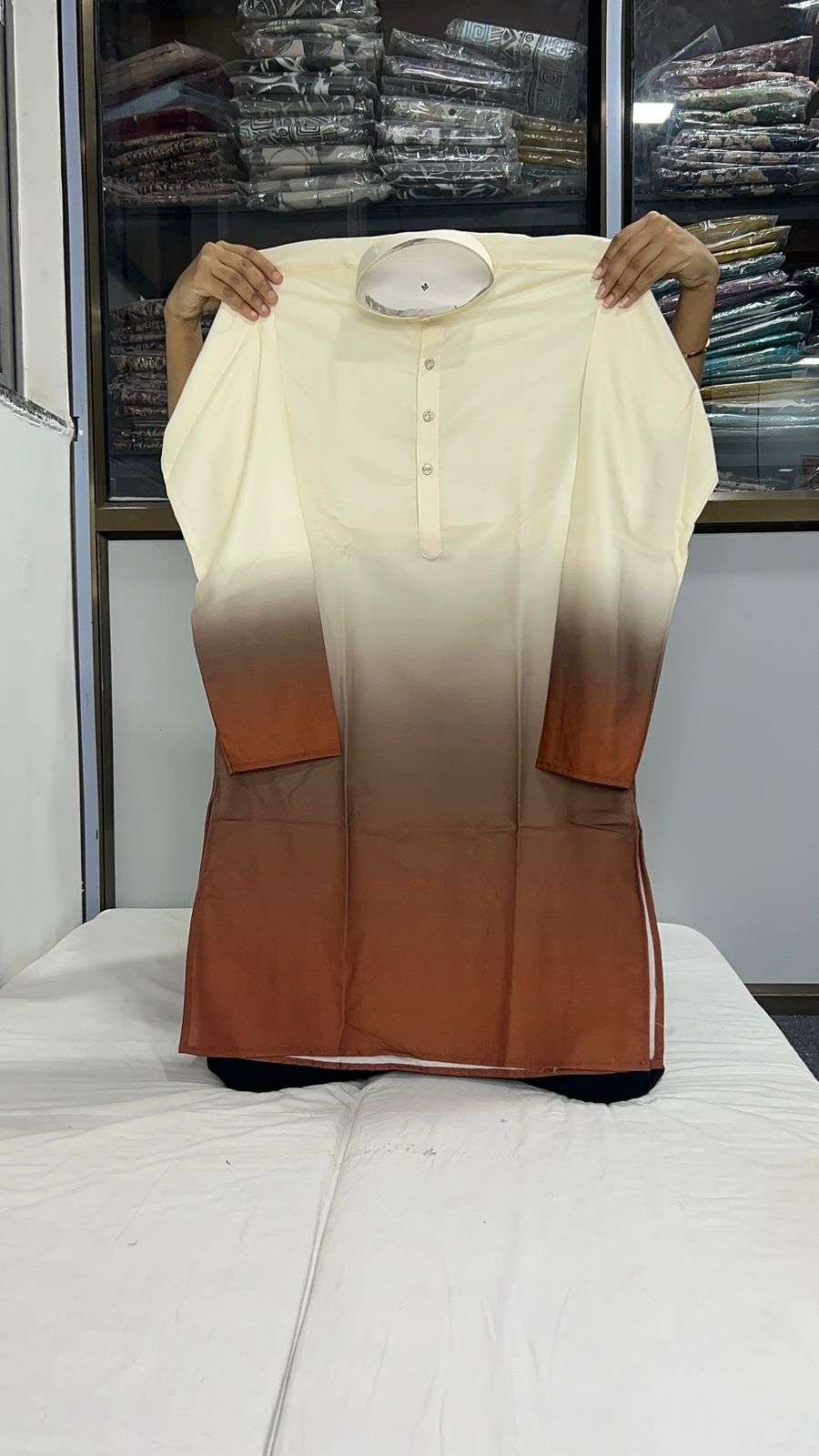 INLI SHADES RAYON TWO TONE FABRIC MENS WEAR KURTA WITH PYJAMA PAIR 