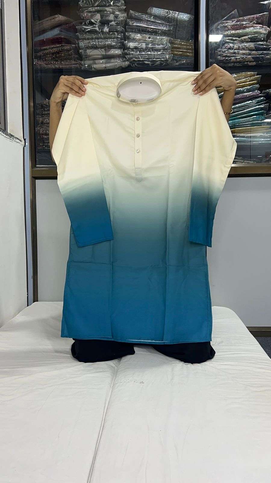 INLI SHADES RAYON TWO TONE FABRIC MENS WEAR KURTA WITH PYJAMA PAIR 