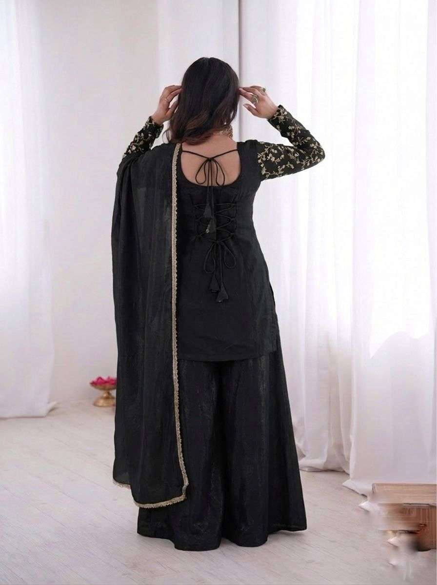 JF 043 SILK HEAVY EMBROIDERD DESIGNER PARTY WEAR LADIES SUIT