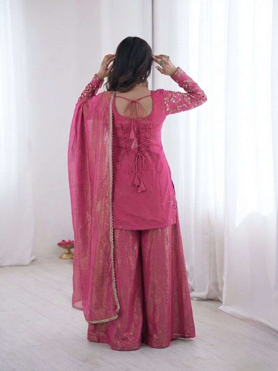 JF 043 SILK HEAVY EMBROIDERD DESIGNER PARTY WEAR LADIES SUIT