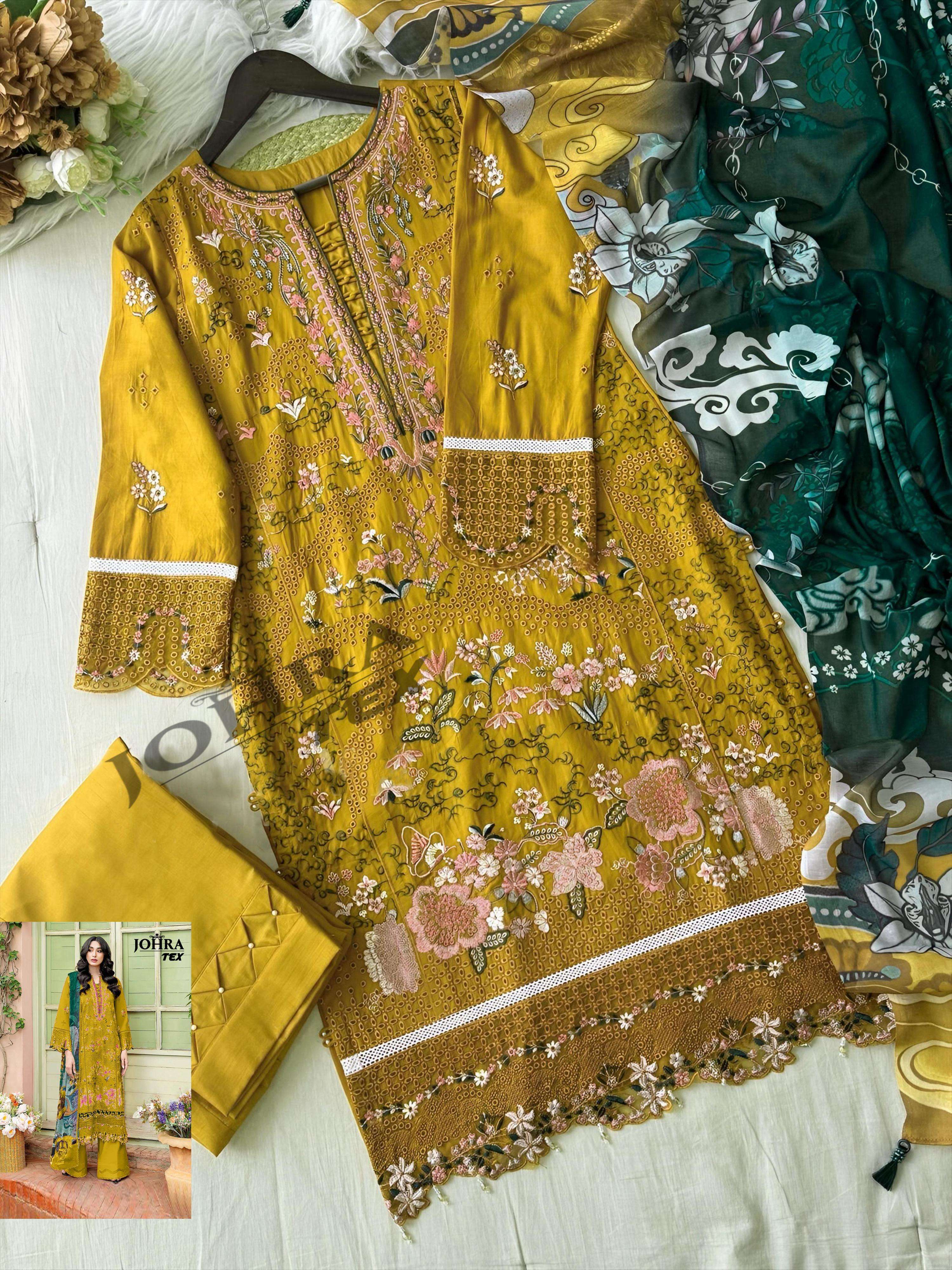 JOHRA TEX JT 195 B COTTON WITH HEAVY EMBROIDERY DESIGNER WORK PAKISTANI SUIT