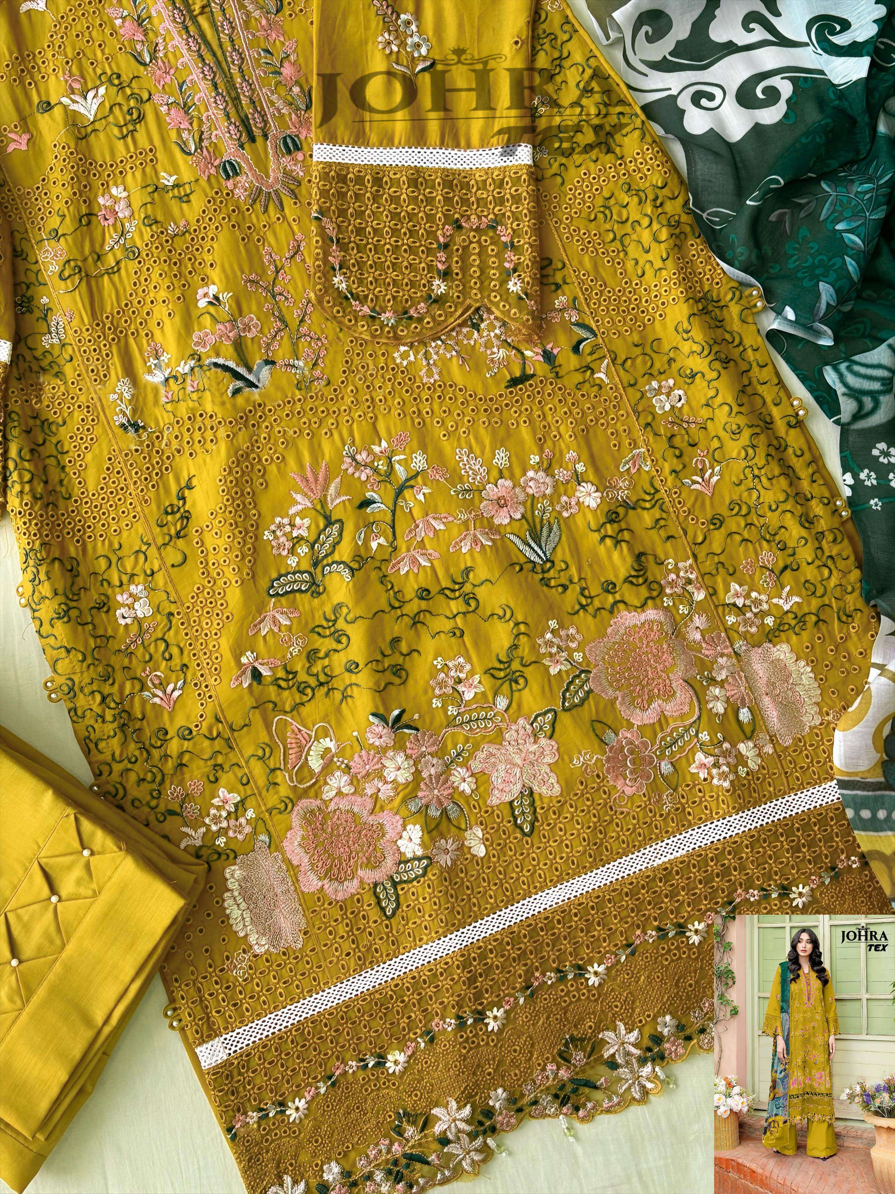 JOHRA TEX JT 195 B COTTON WITH HEAVY EMBROIDERY DESIGNER WORK PAKISTANI SUIT
