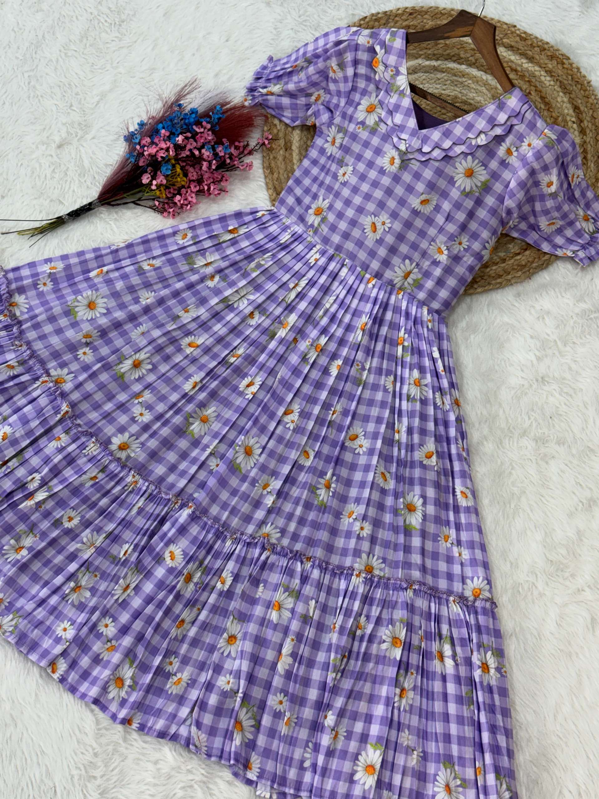 KA 1257 SILK PREETY SUMMER WEAR LADIES ONE PIECE DRESS