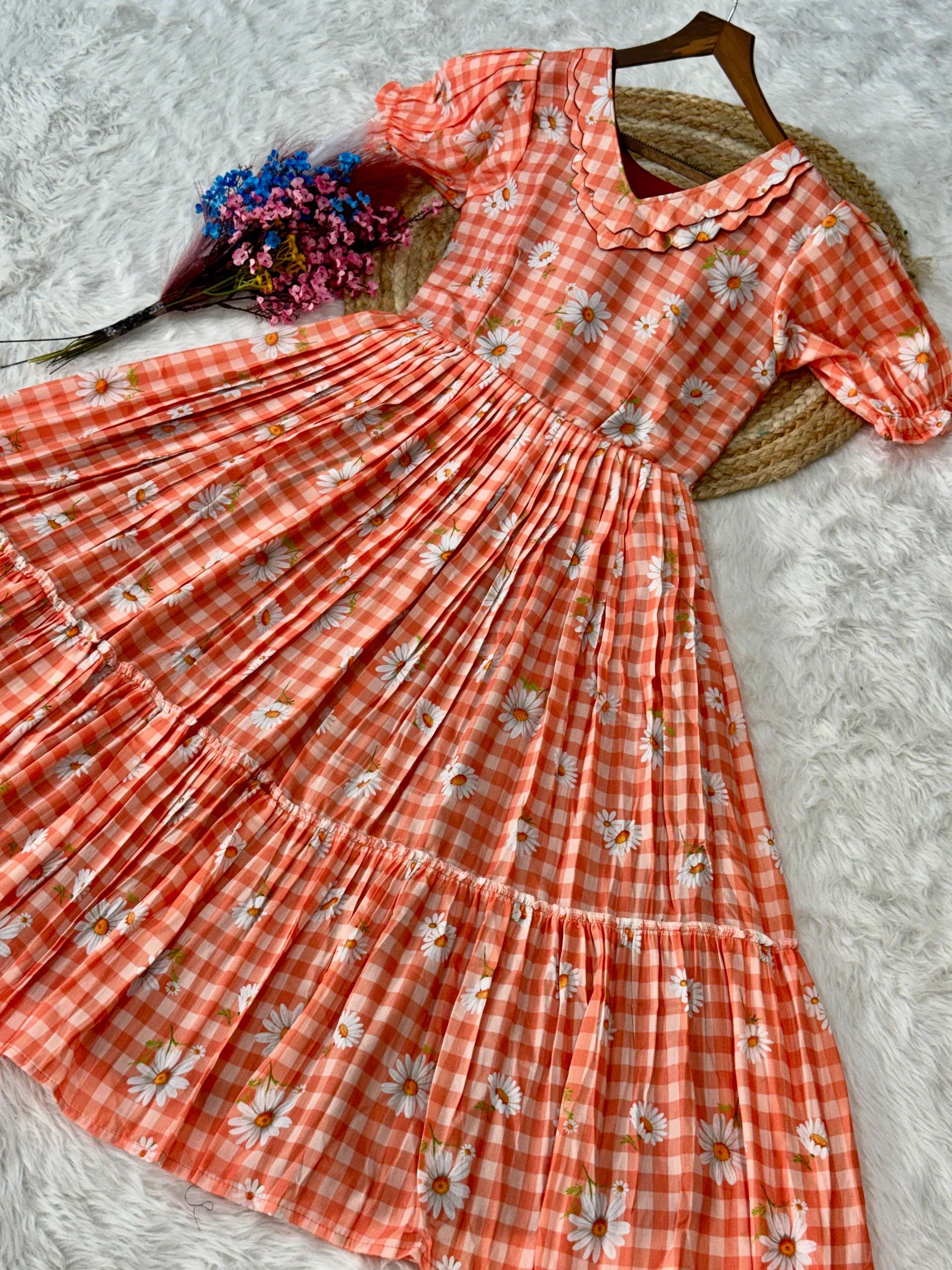KA 1257 SILK PREETY SUMMER WEAR LADIES ONE PIECE DRESS