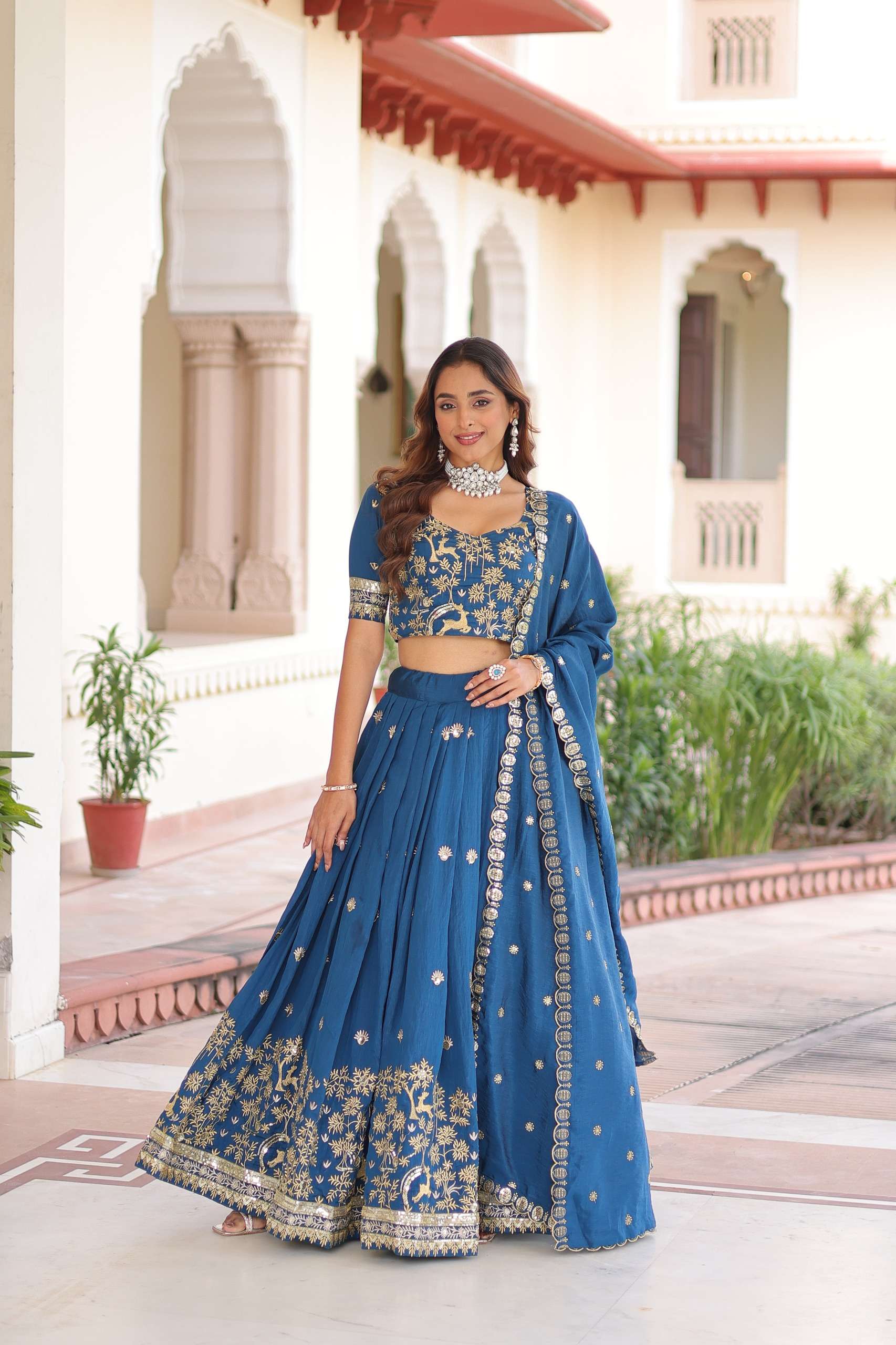 KA 5062 SILK HEAVY SEQUENCE DESIGNER WORK FESTIVE WEAR LEHENGA CHOLI 