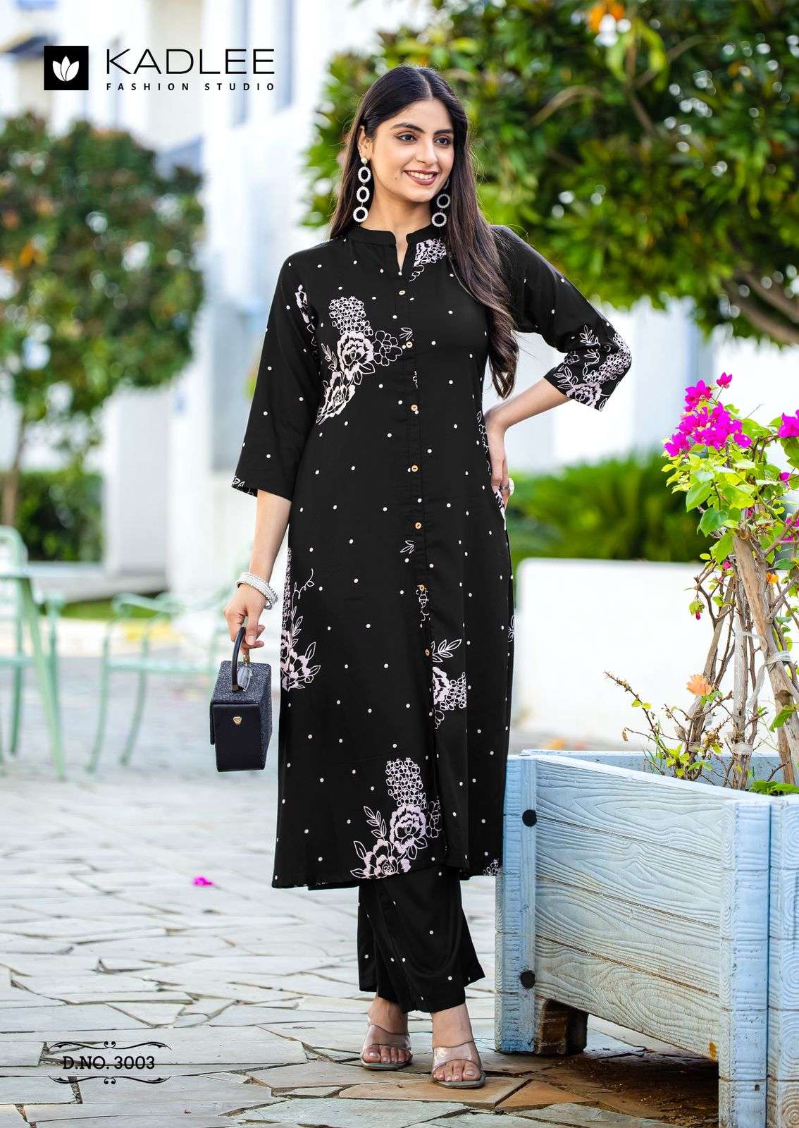 KADLEE FASHION KARNAEE RAYON PRINT A LINE STYLE KURTI WITH BOTTOM PAIR 