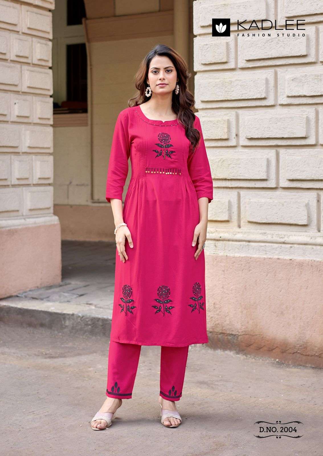 KADLEE FASHION QUEEN RAYON FANCY WORKS KURTI WITH BOTTOM PAIR 