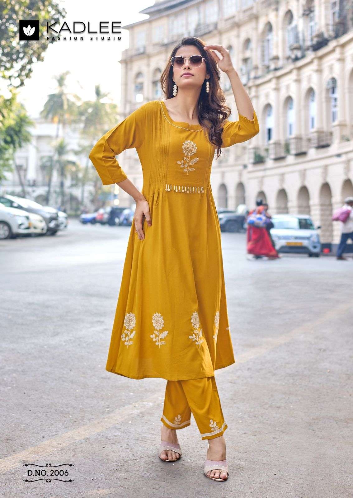 KADLEE FASHION QUEEN RAYON FANCY WORKS KURTI WITH BOTTOM PAIR 