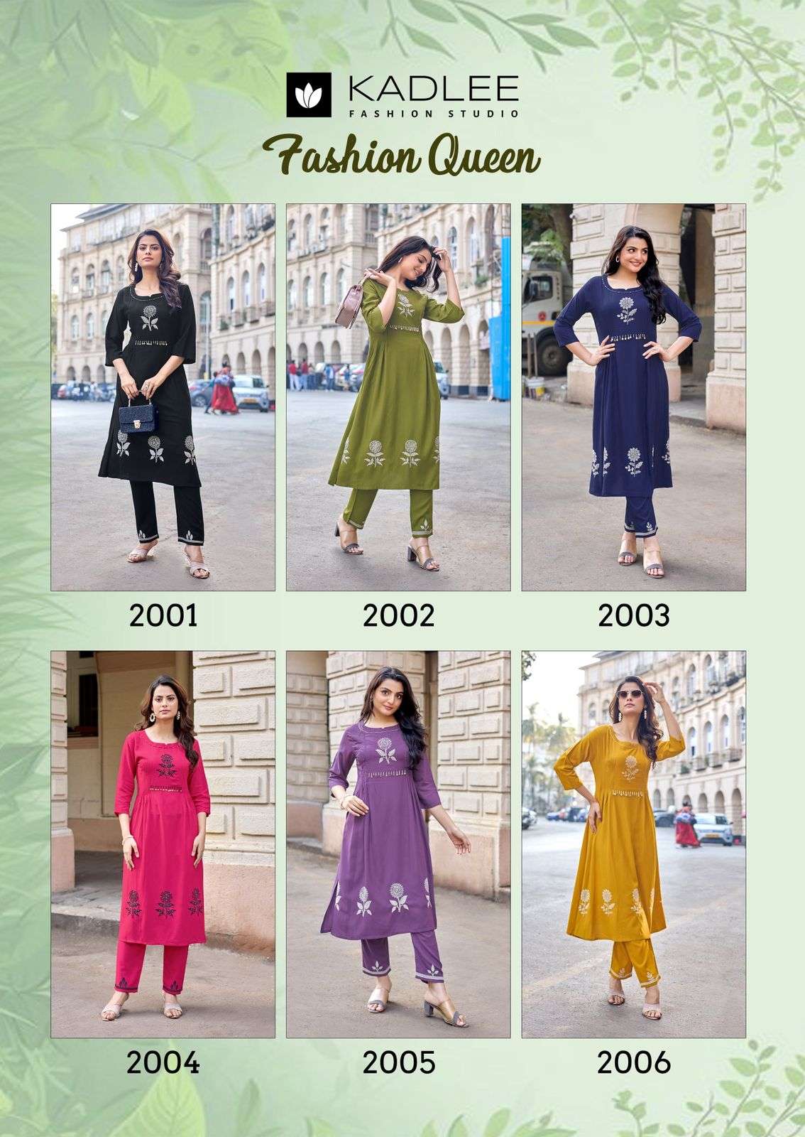 KADLEE FASHION QUEEN RAYON FANCY WORKS KURTI WITH BOTTOM PAIR 