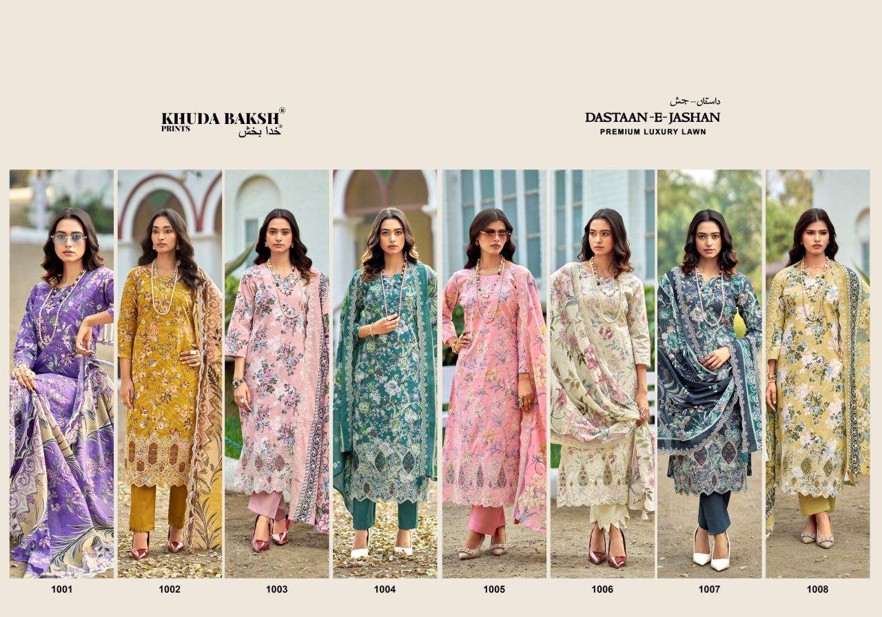 KHUDHA BAKSH PRINTS DASTAAN E JASHAN LAWN COTTON DIGITAL PRINT WITH FANCY WORK SUIT