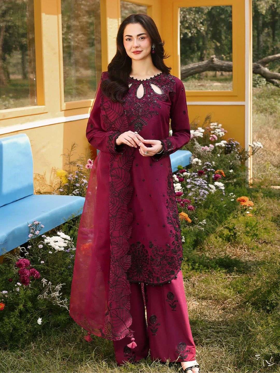 LADY LOOK 041 SATIN DESIGNER WORK PARTY WEAR PAKISTANI STYLE SUIT