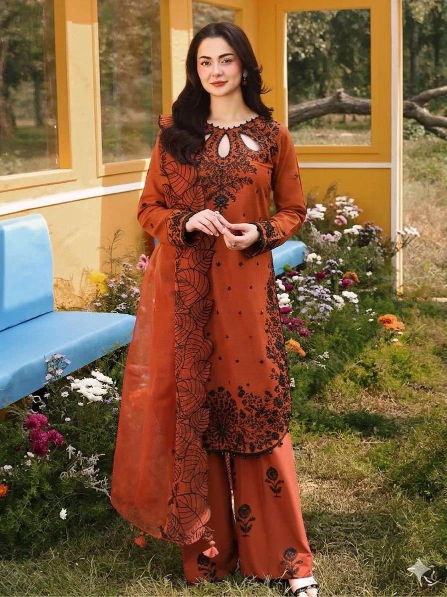LADY LOOK 041 SATIN DESIGNER WORK PARTY WEAR PAKISTANI STYLE SUIT