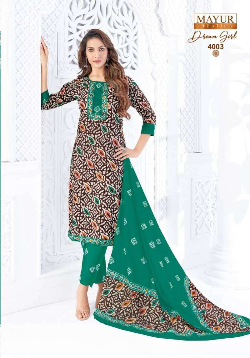 MAYUR CREATION DREAM GIRL VOL 4 COTTON PRINTED LADIES READY MADE SUIT