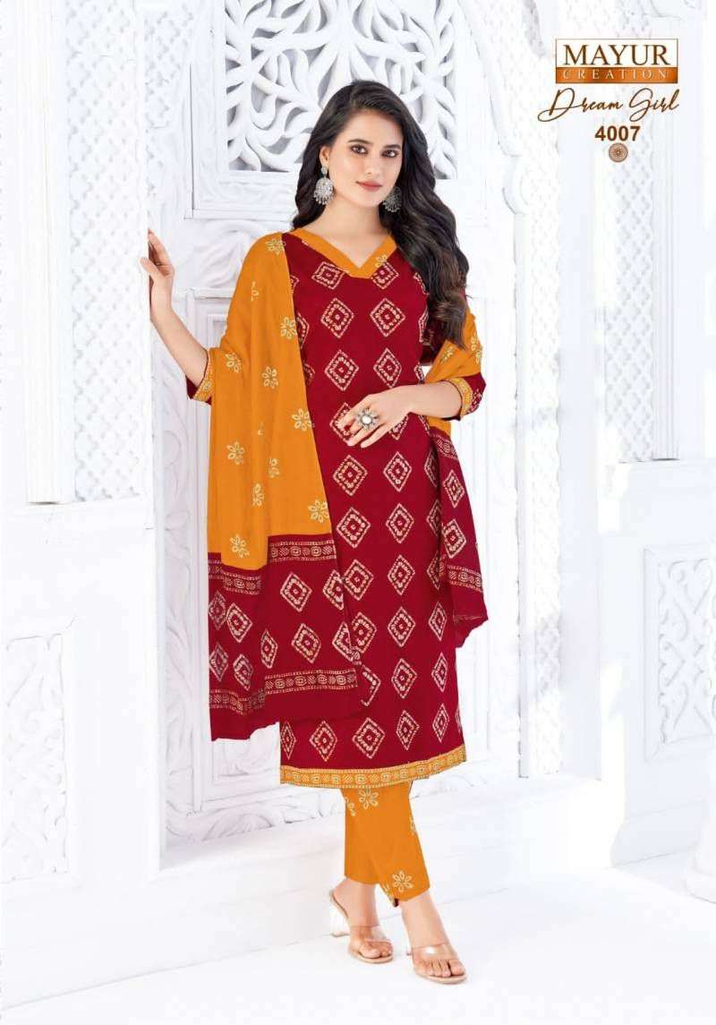 MAYUR CREATION DREAM GIRL VOL 4 COTTON PRINTED LADIES READY MADE SUIT