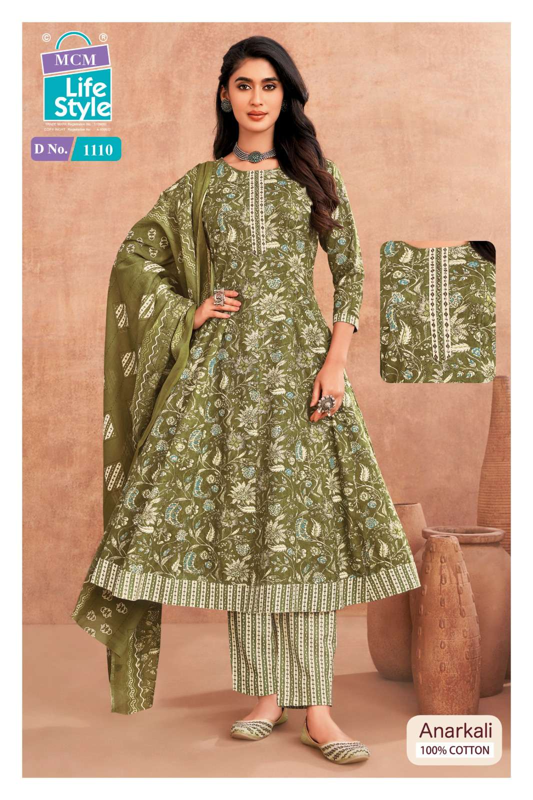 MCM LIFESTYLE ANARKALI VOL 11 COTTON PRINT FANCY LADIES READY MADE SUIT