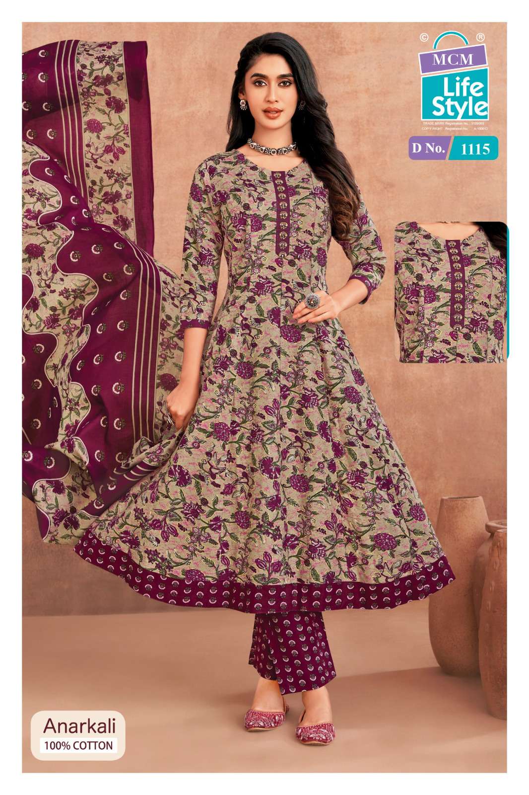 MCM LIFESTYLE ANARKALI VOL 11 COTTON PRINT FANCY LADIES READY MADE SUIT