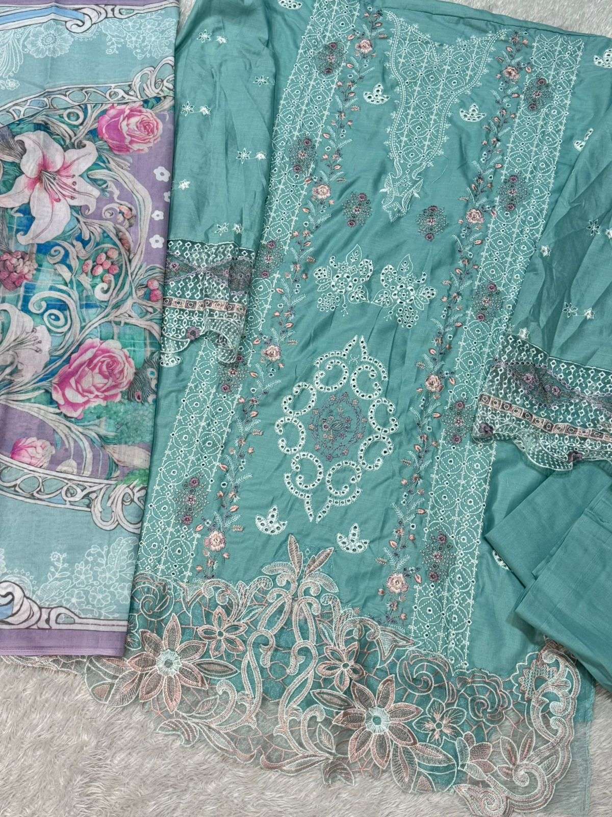 MEHBOOB  TEX OMBRE LAWN COLLECTION VOL 7 COTTON HEAVY EMBROIDERY DESIGNER SUIT