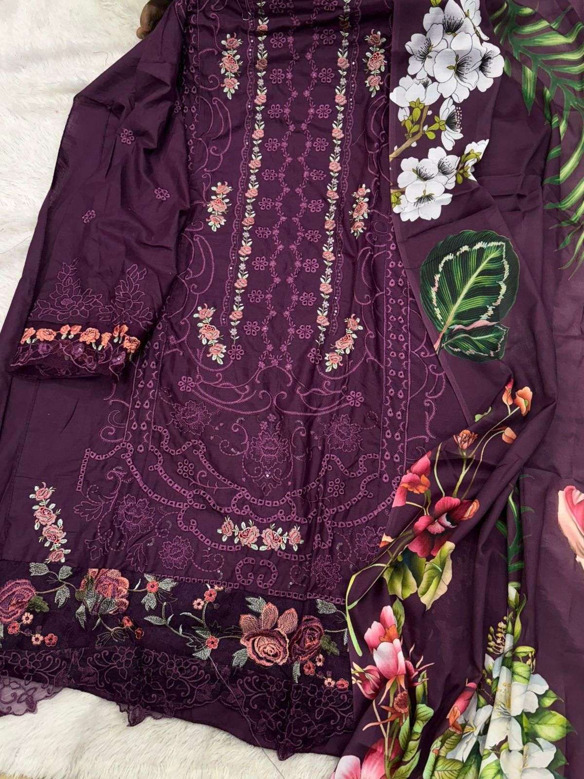 MEHBOOB  TEX OMBRE PREMIUM VOL 3 COTTON EMBROIDERY DESIGNER WORK SUIT