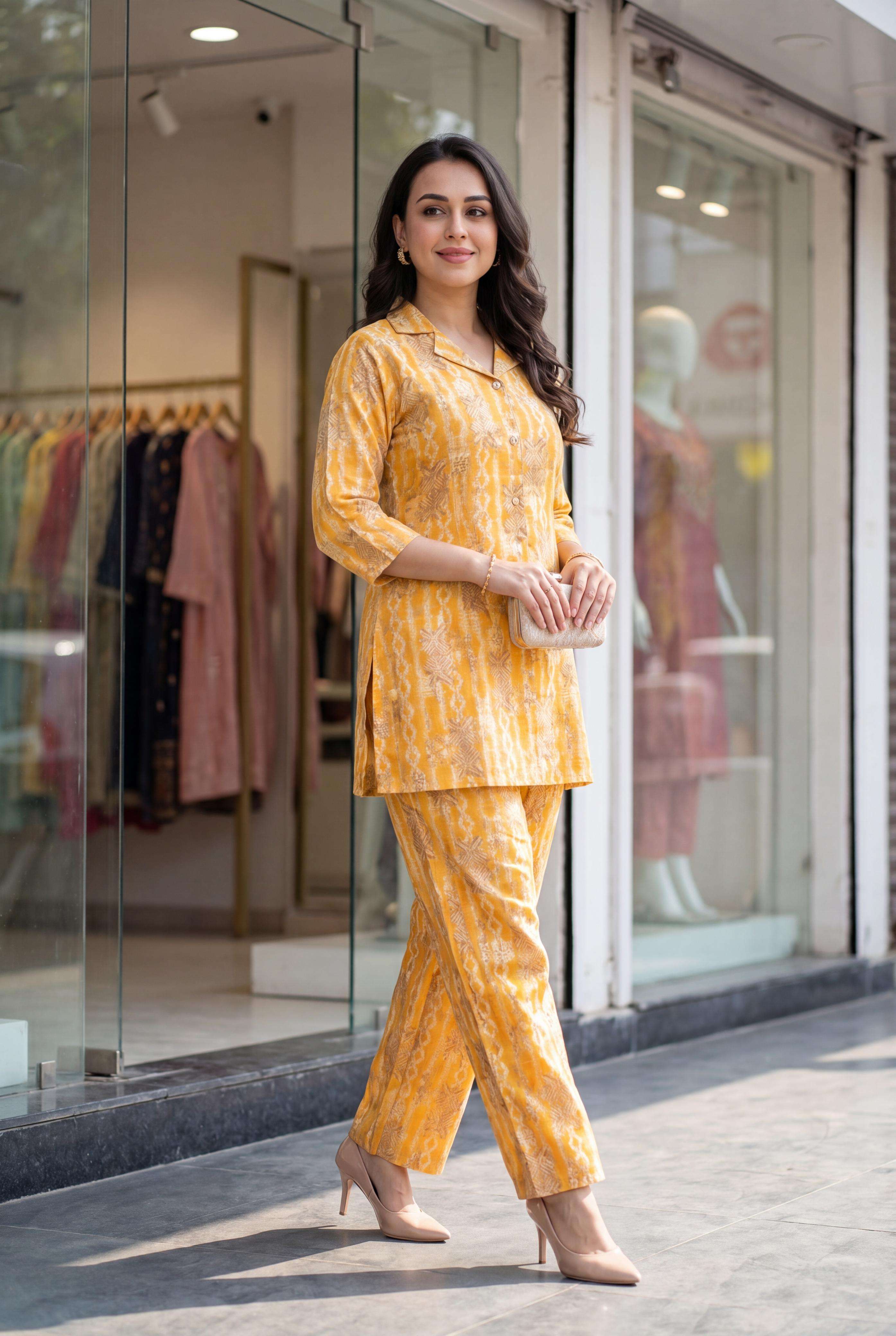 MF CLASSY CO-RD SET RAYON PRINTED FANCY SUMMER WEAR TOP WITH BOTTOM PAIR 