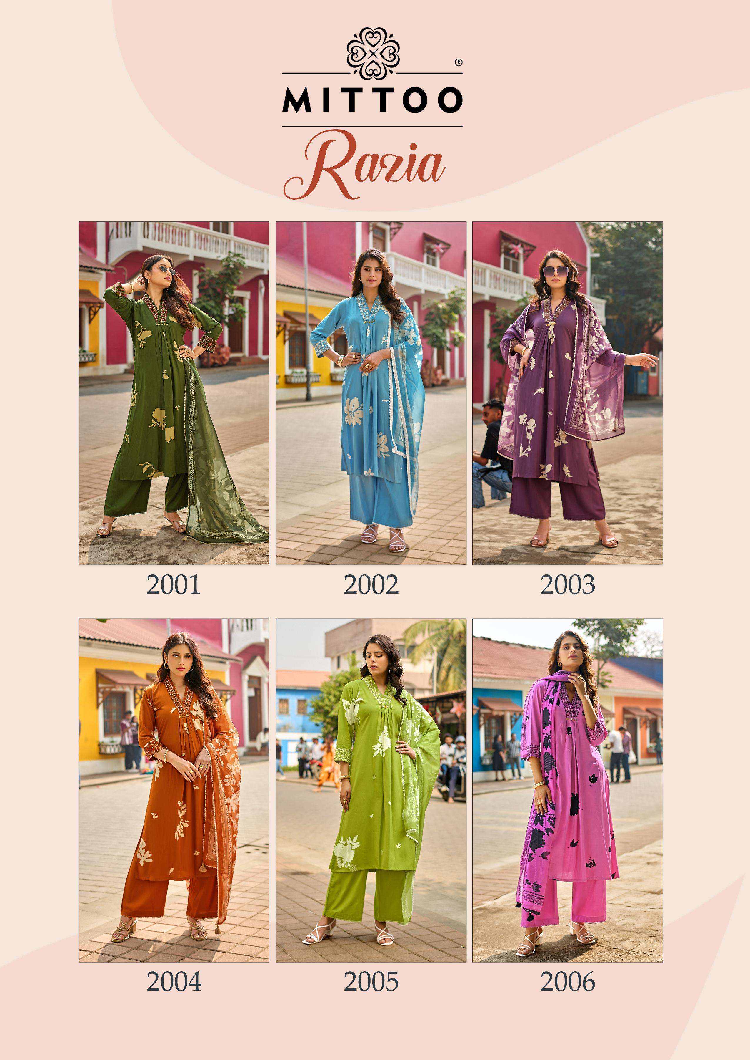 MITTOO RAZIA RAYON PRINT FANCY SUMMER WEAR LADIES 3PCS SET COLLECTION 